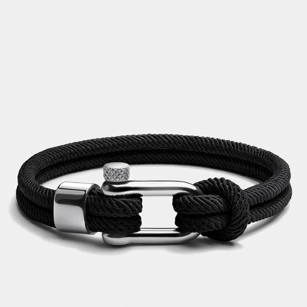 Pulseira de Corda Preta Malibu Beroc