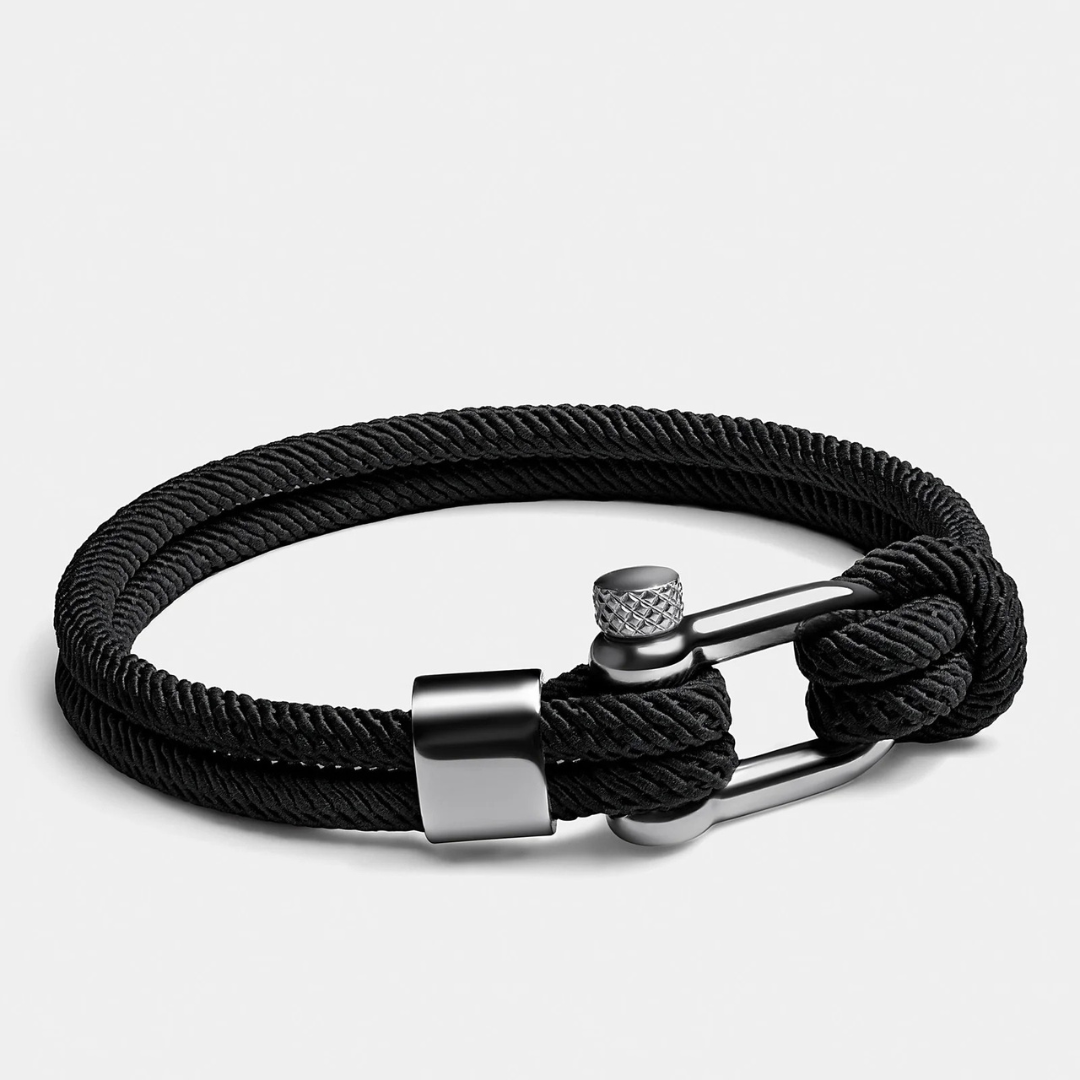 Pulseira de Corda Preta Malibu Beroc