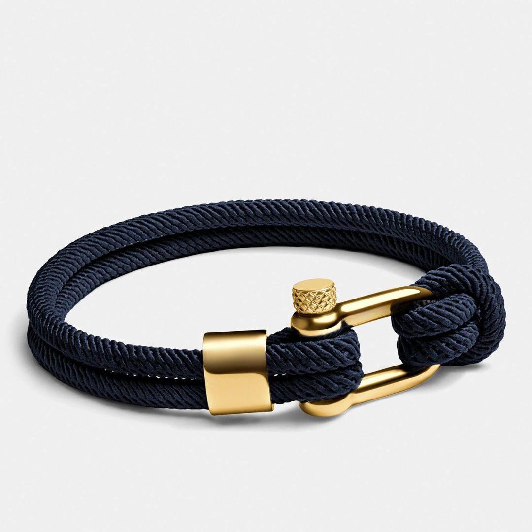 Pulseira de Corda Azul Malibu Gold Beroc