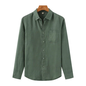 Camisa de Linho Manga Longa Old Money – Italy