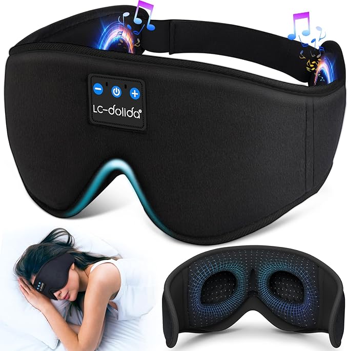 LC-dolida Schlafkopfhörer, kabellose Bluetooth-3D-Schlafmaske