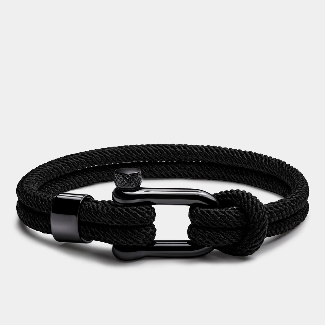 Pulseira de Corda Preta Malibu Black Beroc