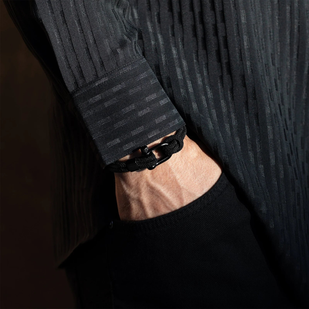 Pulseira de Corda Preta Malibu Black Beroc