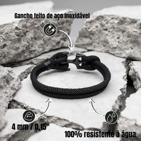 Pulseira de Corda Preta Anchor Beroc