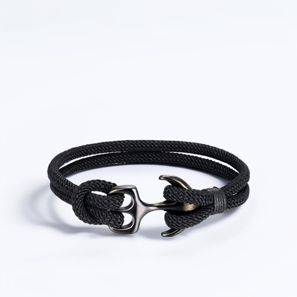 Pulseira de Corda Preta Anchor Beroc