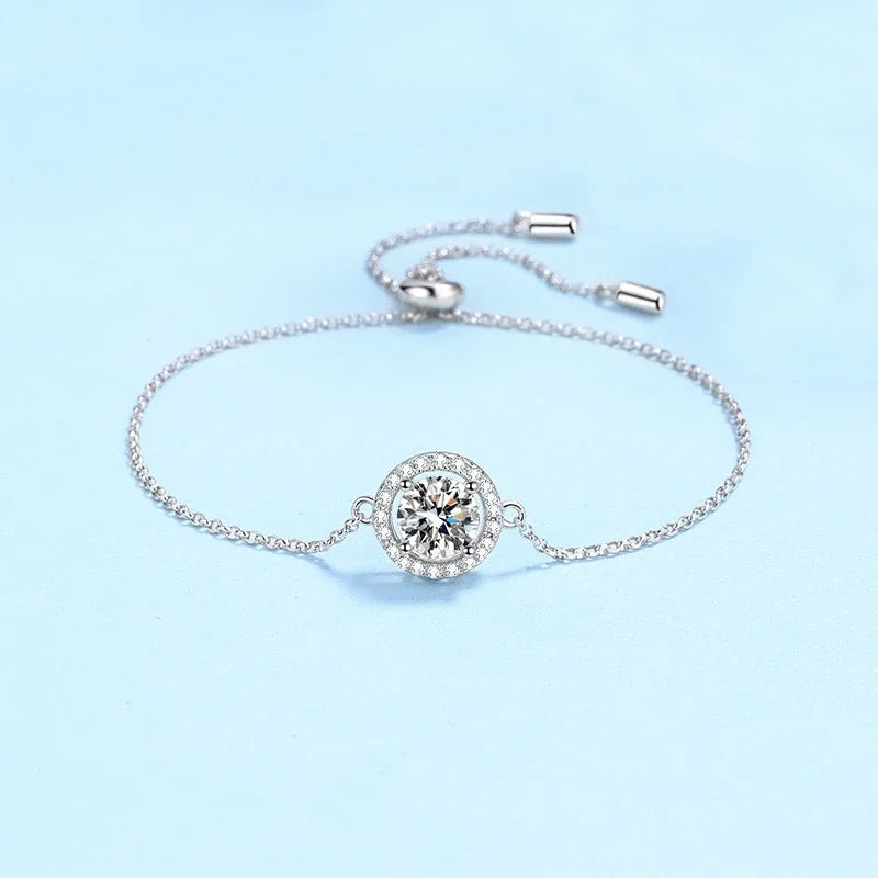Bracelets Women Wedding 1CT Moissanite Diamond