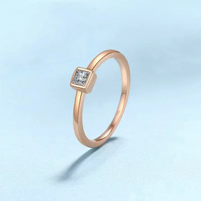 Rings Square Wedding Band Moissanite Diamond