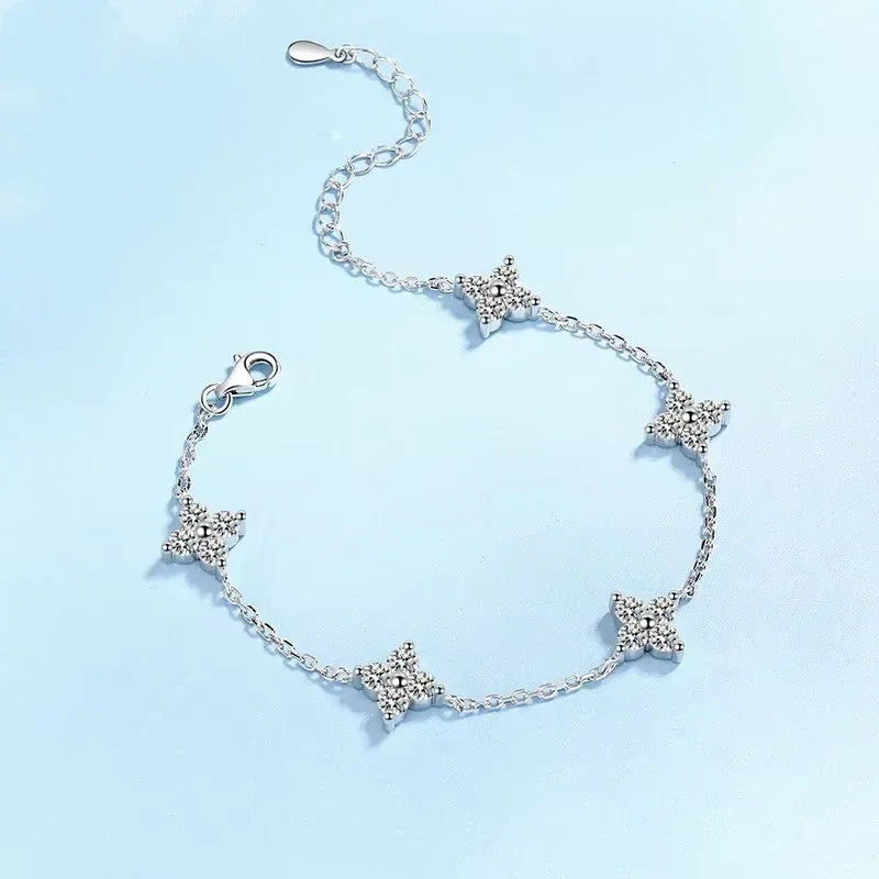 Wedding Bracelets 2CT Moissanite Diamond Girl PT950