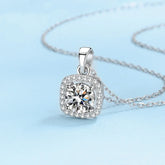 Necklaces Women Wedding Fine Jewelry 1CT Moissanite