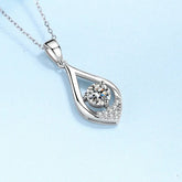 Necklaces Women Wedding Moissanite Diamond 0.5CT Pendant PT950