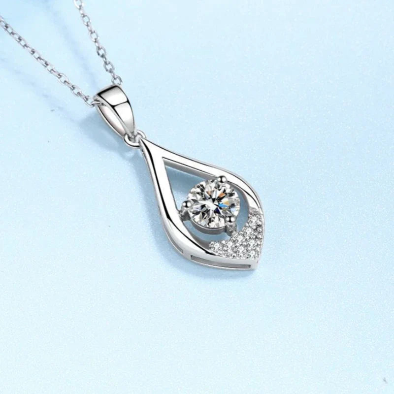 Necklaces Women Wedding Moissanite Diamond 0.5CT Pendant PT950