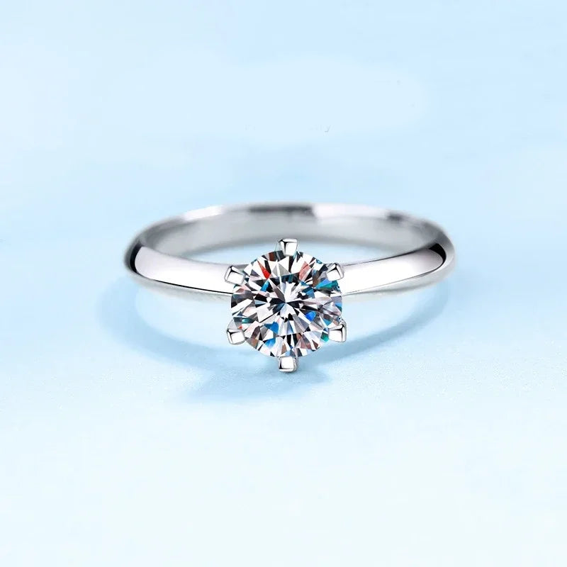Moissanite Diamond Six-pronged Setting Wedding Bands for Women