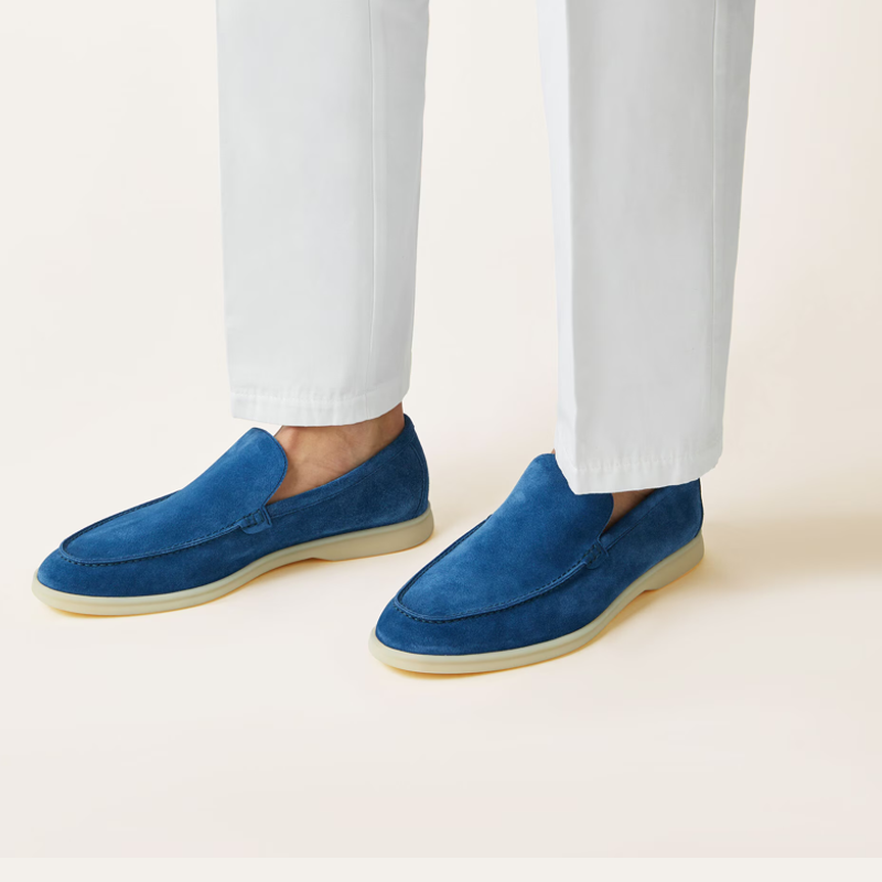 Mocassins de camurça premium | Azul Marinho