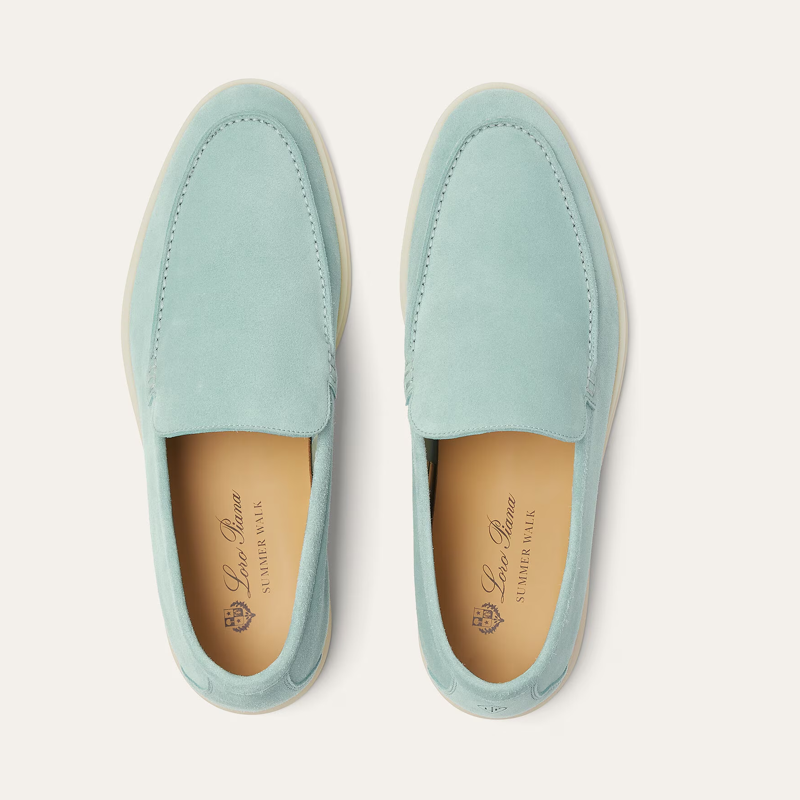 Mocassins de camurça premium | Azul Céu