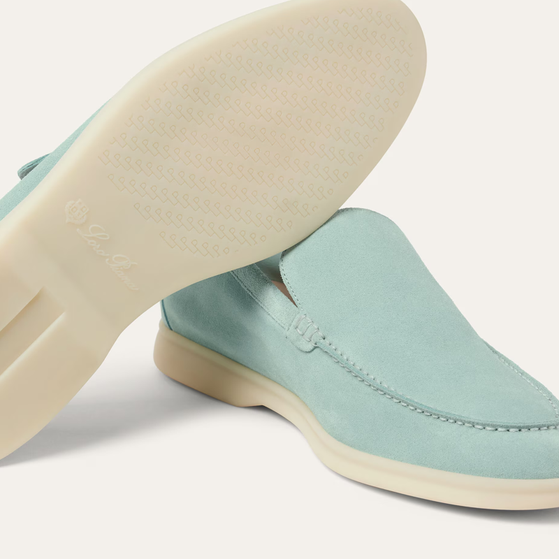 Mocassins de camurça premium | Azul Céu